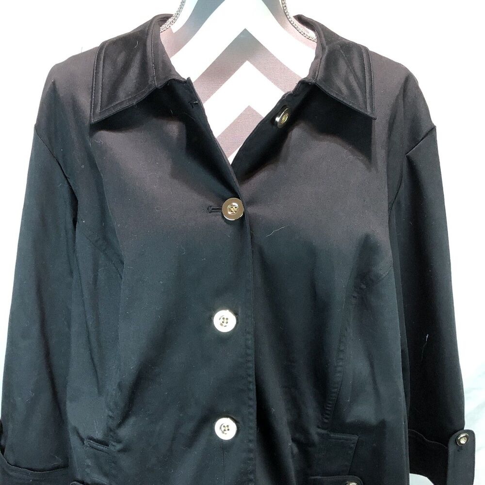 Charter Club Fashion Jacket Black 3/4 Sleeves Pockets Plus 3X NWT CCC13